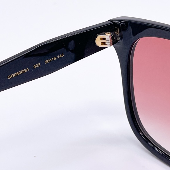 NEW GUCCI GG0800SA 002 CAT EYE BLACK RED SUNGLASSES GUCCI - Picture 13 of 15